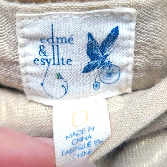 Anthropologie Edme & Esyllte Gilded Lily Tiered Pencil Skirt Beige Shimmer - Picture 3 of 5